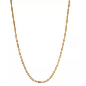 NWT 24kt Gold Over Silver Flat Mesh Chain Necklace